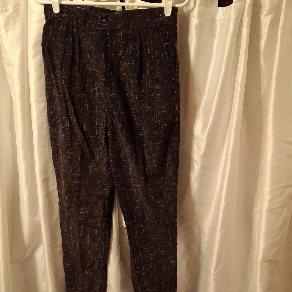 Brittania Vintage Elegant Brown Patterned Women's Pants 9